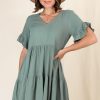 Dresses Salty Crush | Audrina Mini Dress - Sage