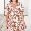 Dresses Salty Crush | Lilly - Charis Mini Dress - Rust