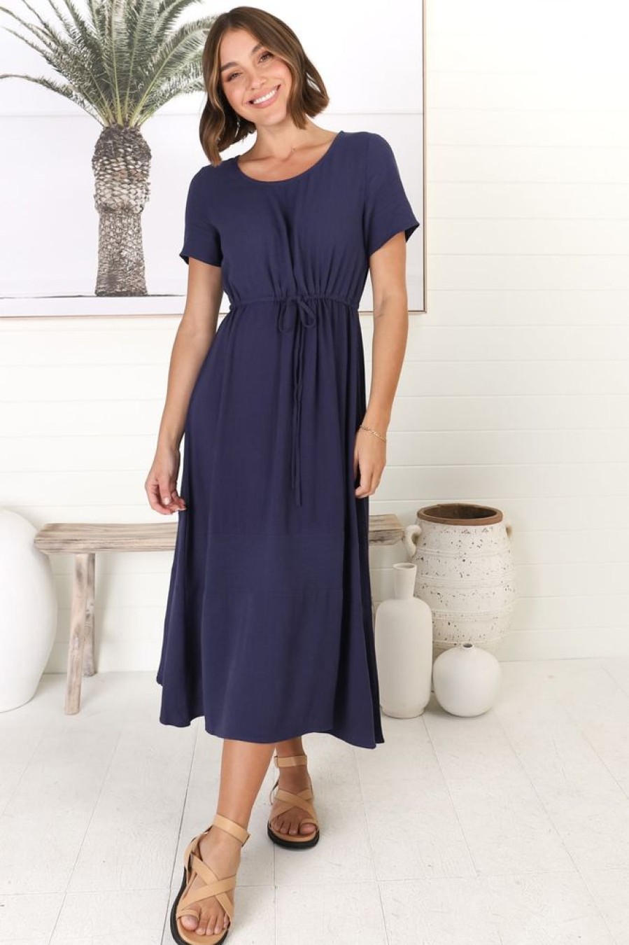 Dresses Salty Crush | Maxine Midi Dress - Navy