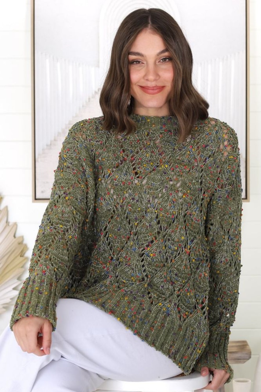 Jackets/Knitwear Salty Crush | Honour Jumper - Olive