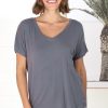 Tops Salty Crush | Rose T-Shirt - Grey