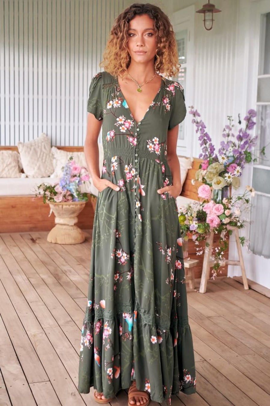 Jaase JAASE | Carmen - Birds Paradise Maxi Dress