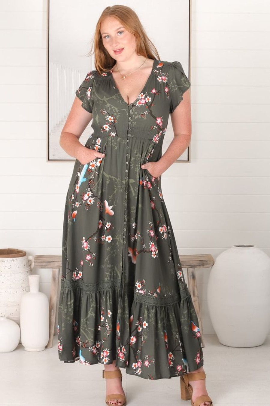 Jaase JAASE | Carmen - Birds Paradise Maxi Dress