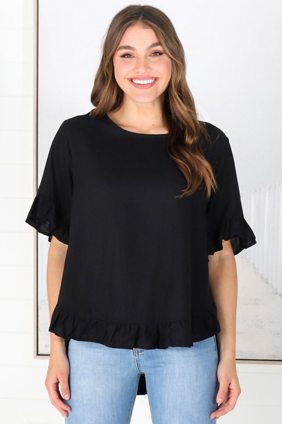 Tops Salty Crush | Viviana Top - Black