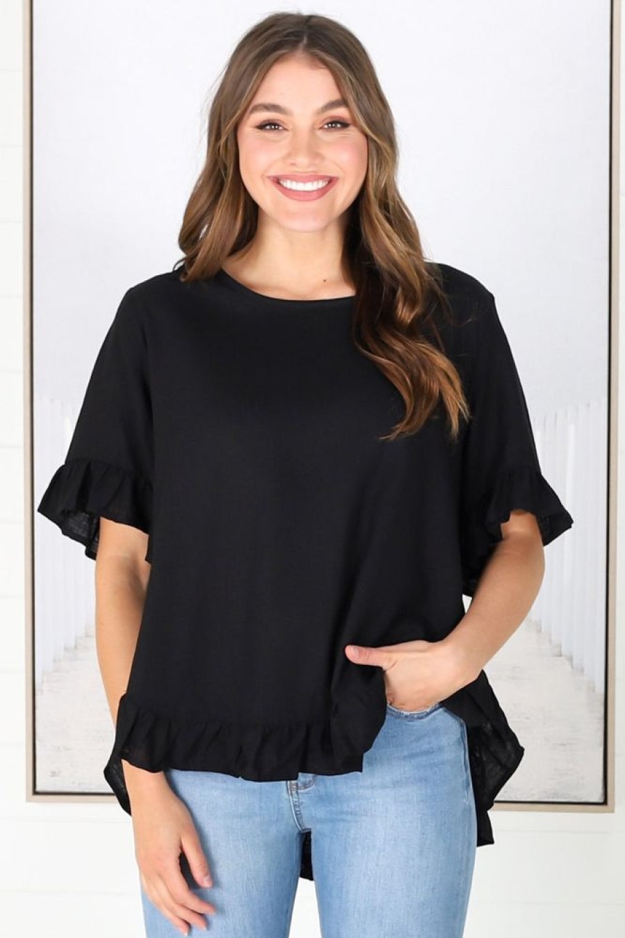 Tops Salty Crush | Viviana Top - Black