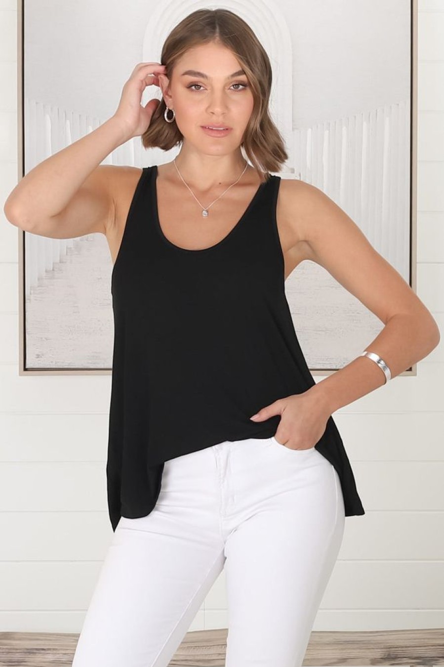 Tops Salty Crush | Adel Tank Top - Black