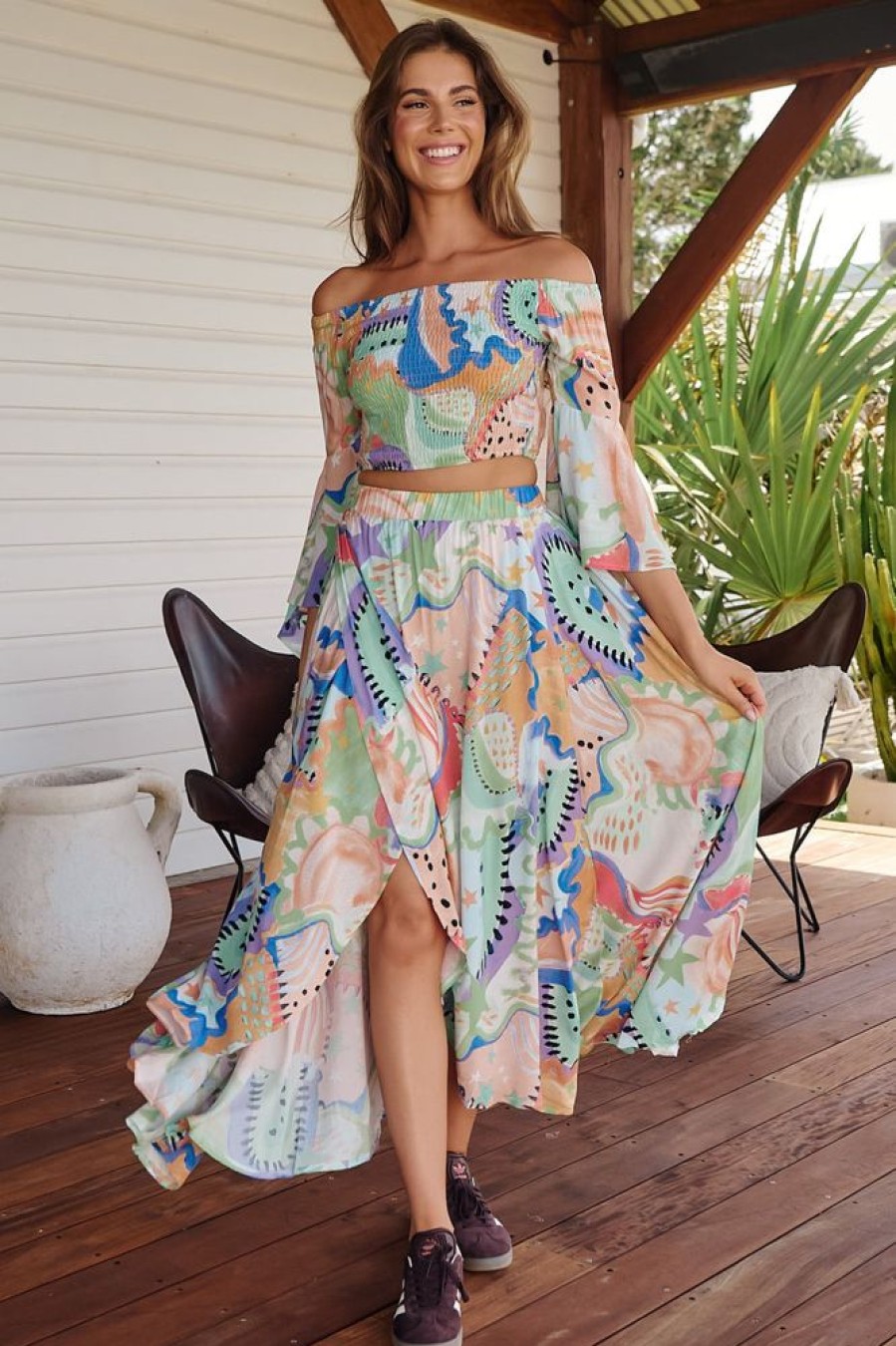 Bottoms jaase | Simi Maxi Skirt - Electric Feels