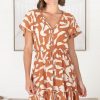 Dresses Salty Crush | Dee - Jaxie Mini Dress - Rust