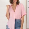 Tops Salty Crush | Shelly Shirt - Barbie Pink