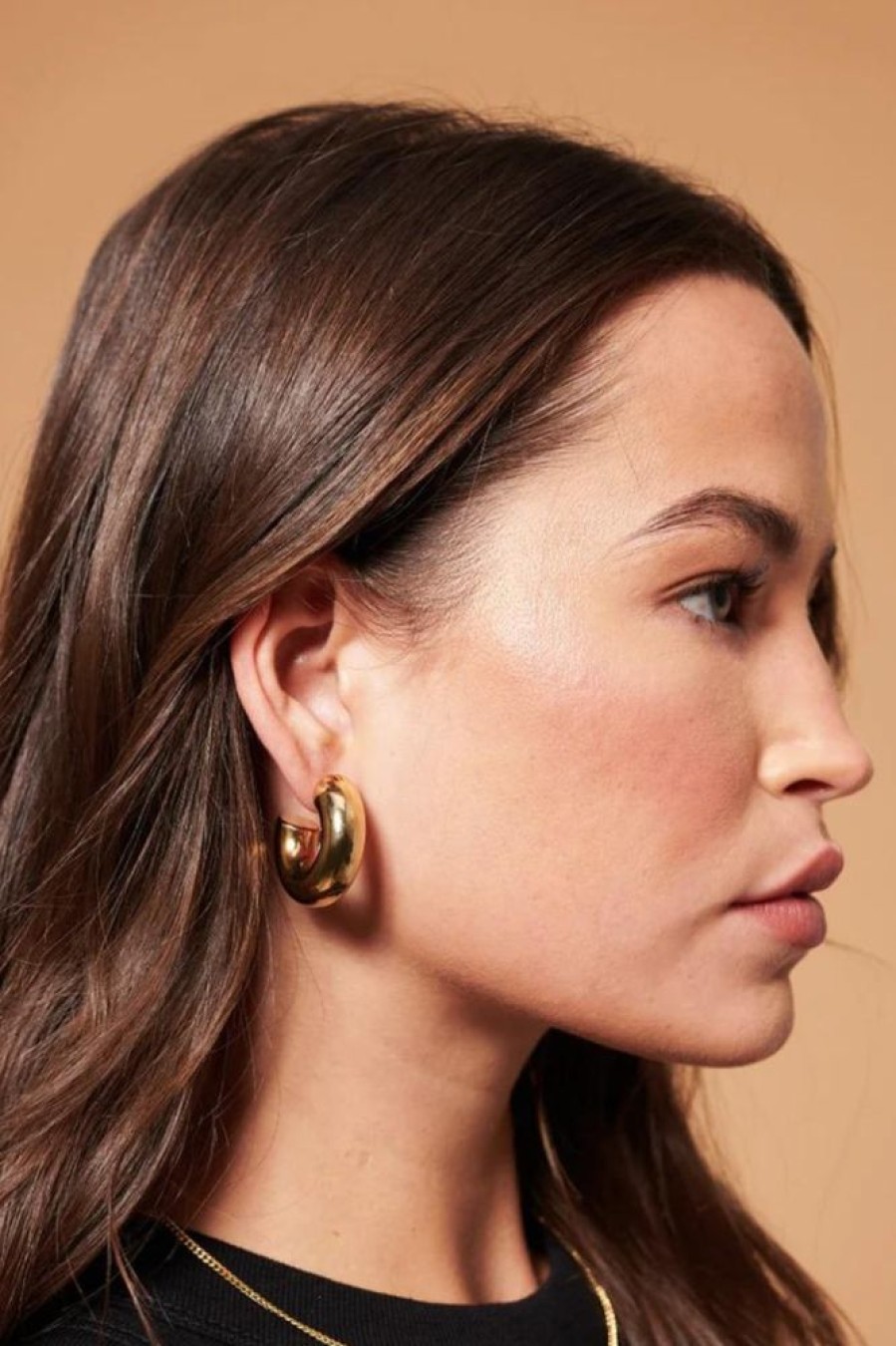 Accessories ANGELS WHISPER | Bold Macaroni Loop Earrings - Gold