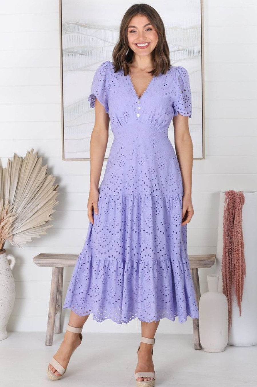 Dresses Salty Crush | Lilith Midi Dress - Lilac