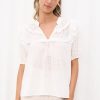 Tops Salty Crush | Hilda Blouse - White