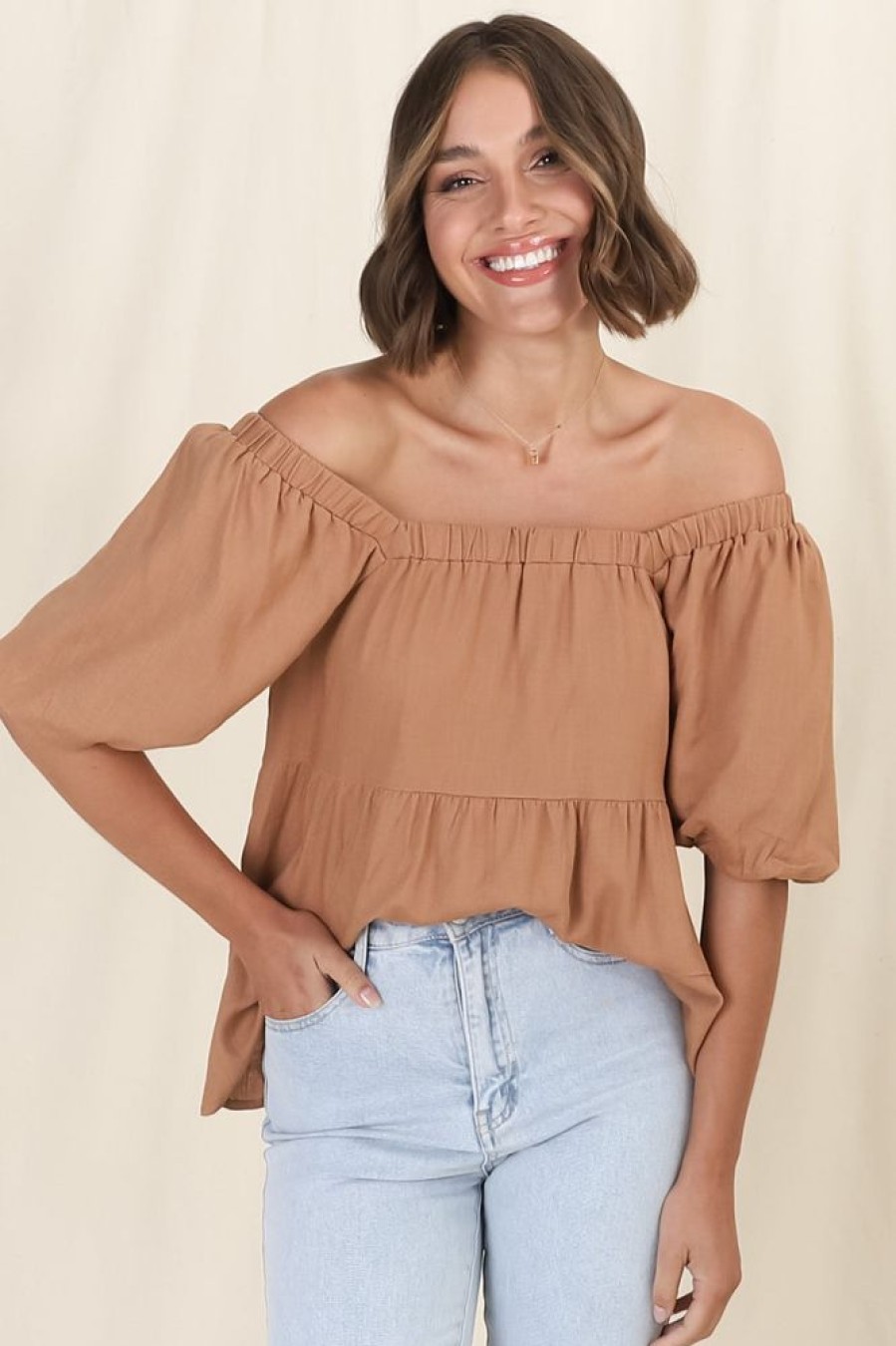 Tops Salty Crush | Harlen Top - Tan