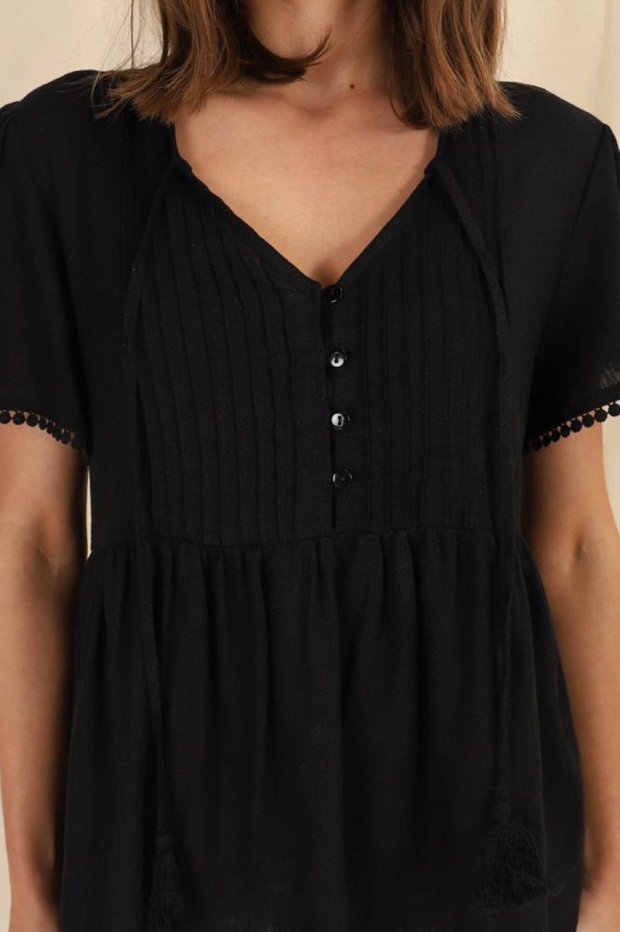 Tops Salty Crush | Mallory Top - Black