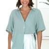 Tops Salty Crush | Shelly Shirt - Sky Blue