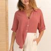 Tops Salty Crush | Shelly Shirt - Guava