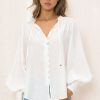 Tops Salty Crush | Perrio Blouse - White