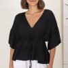 Tops Salty Crush | Celeste Top - Black