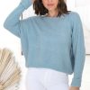 Tops Salty Crush | Joanne Knit Top - Blue