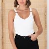 Tops Salty Crush | Lacen Ribbed Top - White