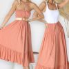 Dresses Salty Crush | Mandy - Maxi Skirt/Midi Dress - Salmon