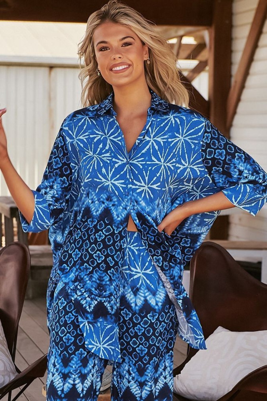 Tops jaase | Cabana Shirt - Tranquil Tides