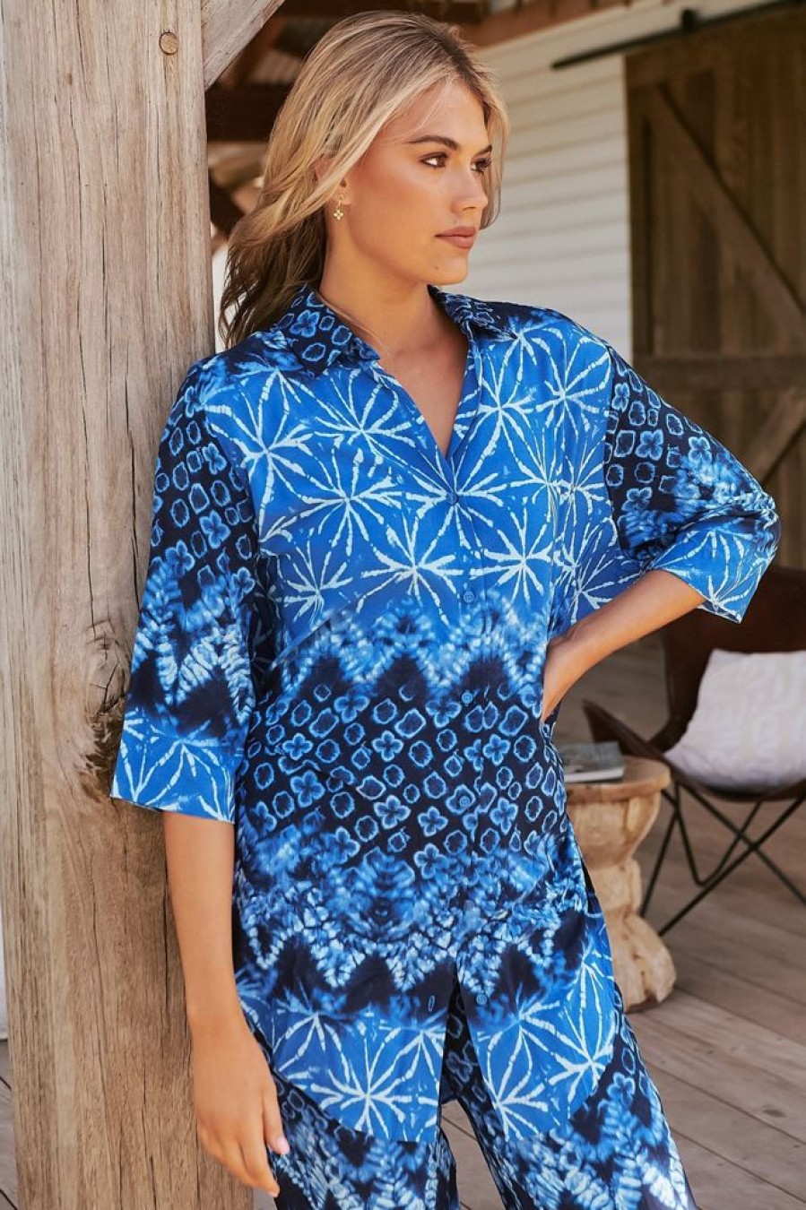 Tops jaase | Cabana Shirt - Tranquil Tides