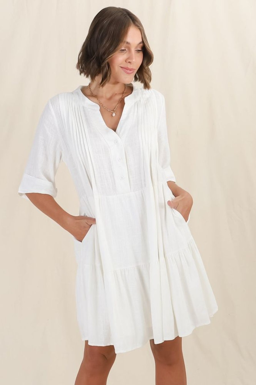 Dresses Salty Crush | Ayva Mini Dress - Off White