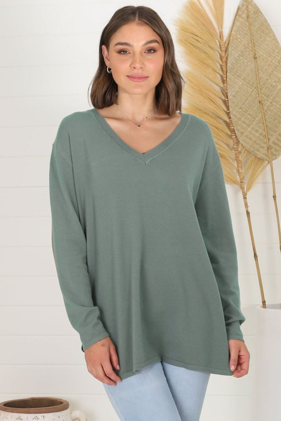 Jackets/Knitwear Salty Crush | Mayanna Jumper - Sage Green