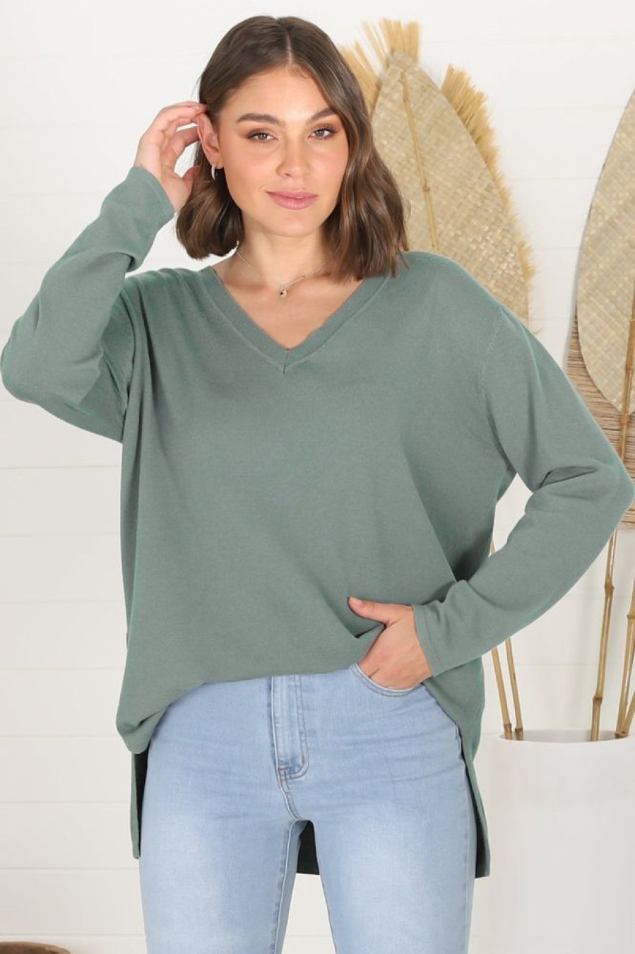 Jackets/Knitwear Salty Crush | Mayanna Jumper - Sage Green