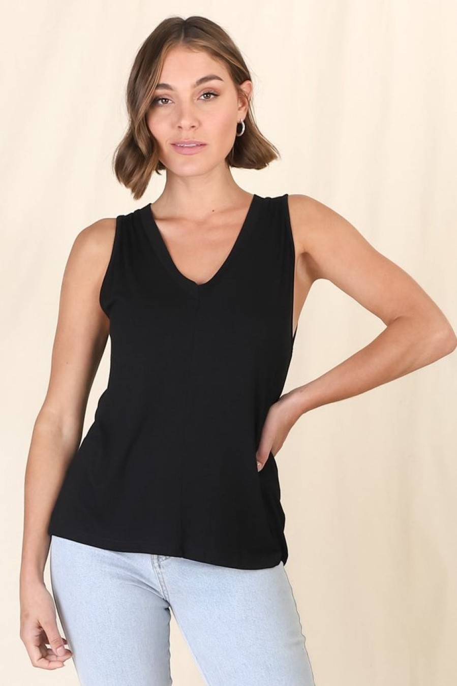 Tops Salty Crush | Sienna Tank Top - Black