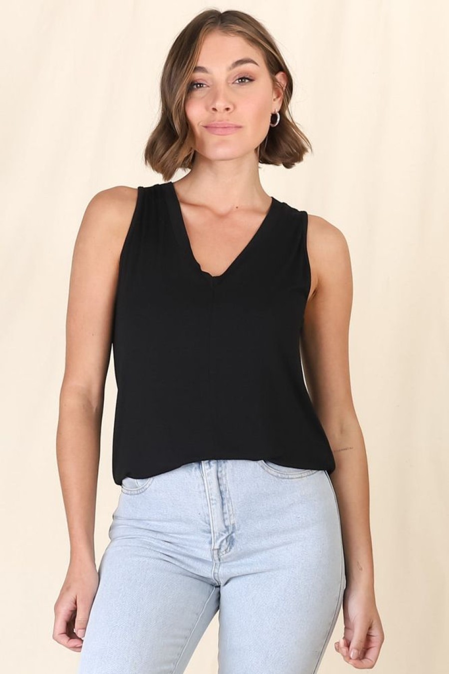 Tops Salty Crush | Sienna Tank Top - Black