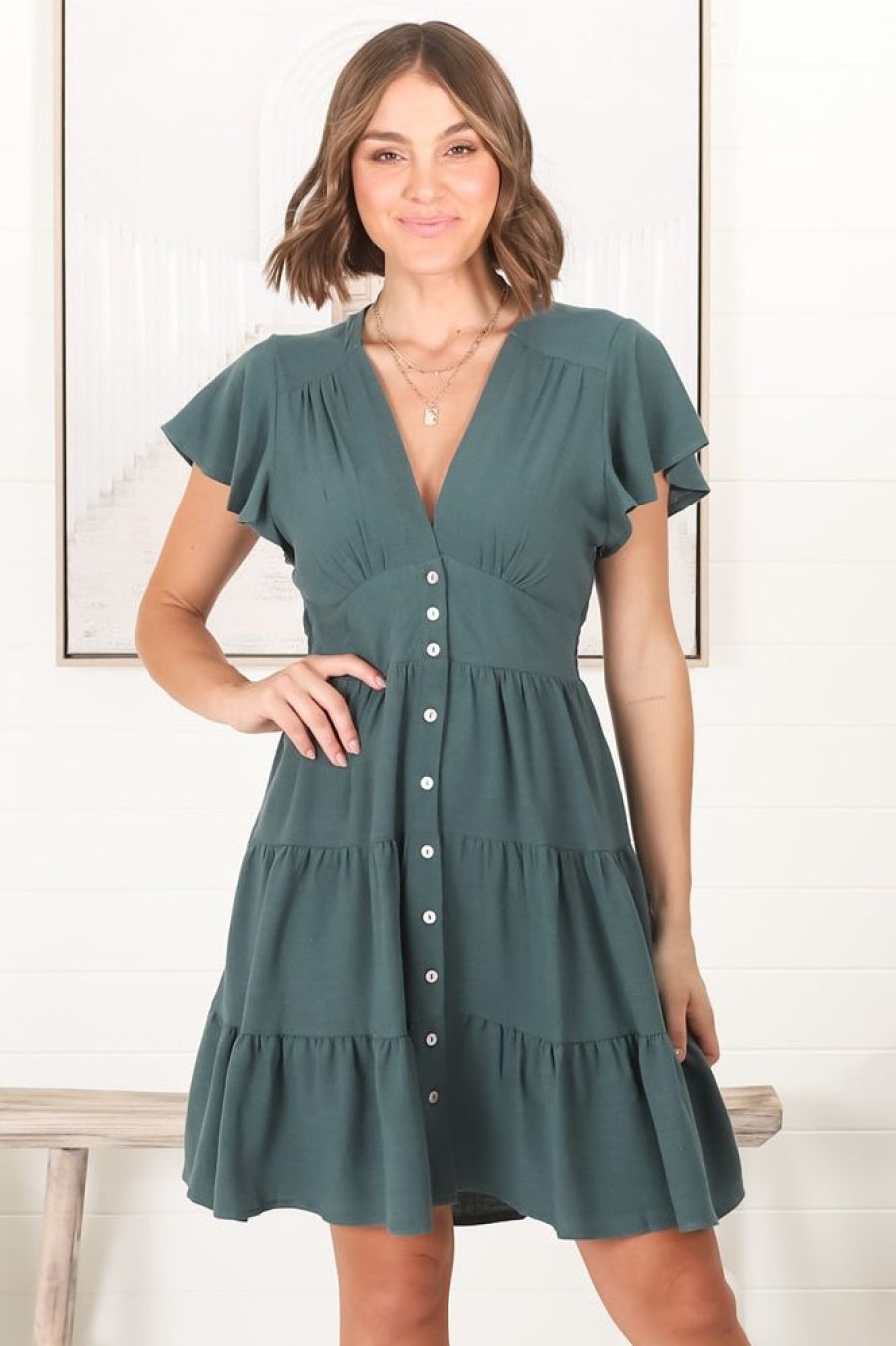 Dresses Salty Crush | Amy Mini Dress - Emerald