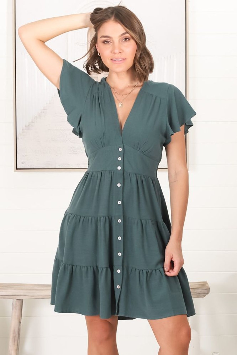 Dresses Salty Crush | Amy Mini Dress - Emerald