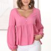 Tops Salty Crush | Grace Top - Pink