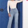 Bottoms Salty Crush | Sadie High Waist Wide Leg Jeans In Light Wash Denim