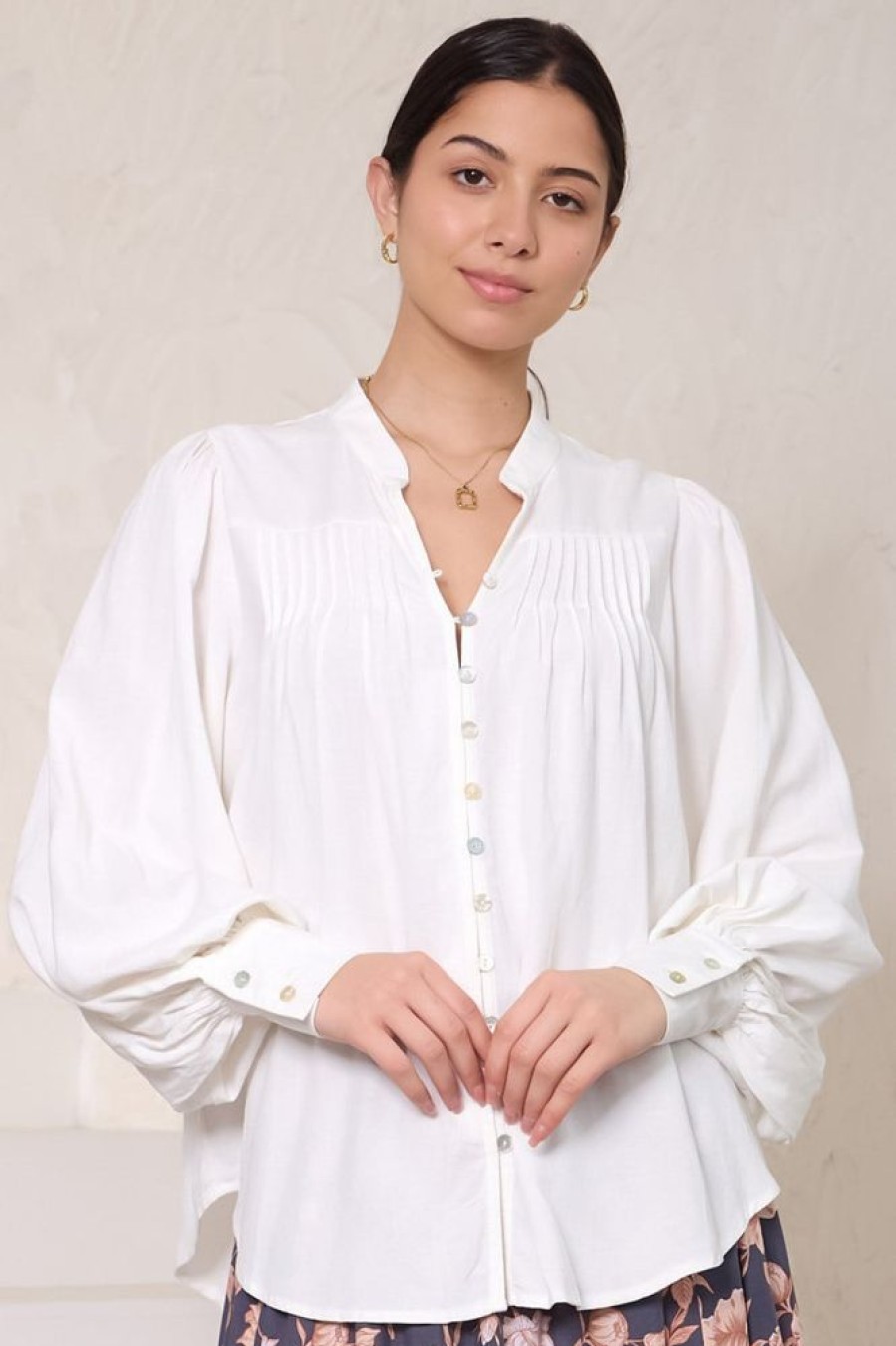 Tops Salty Crush | Cindie Blouse - White