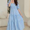 Dresses Salty Crush | Karrigan Maxi Dress - Blue Gingham