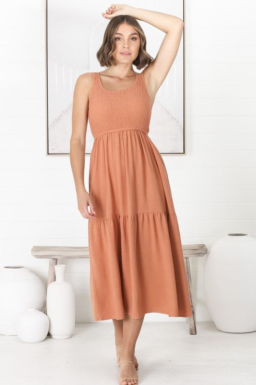 Dresses Salty Crush | Ramsy Midi Dress - Orange