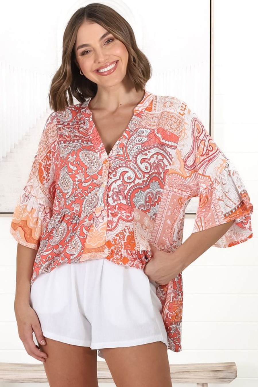 Tops Salty Crush | Lemzie Top - Coral