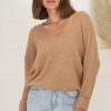 Tops Salty Crush | Carol Knit Top - Mocha