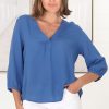 Tops Salty Crush | Brenda Top - Blue