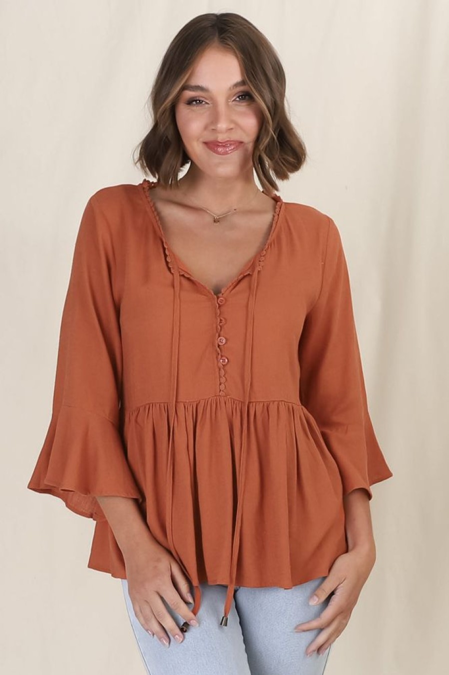 Tops Salty Crush | Sandy Top - Tan