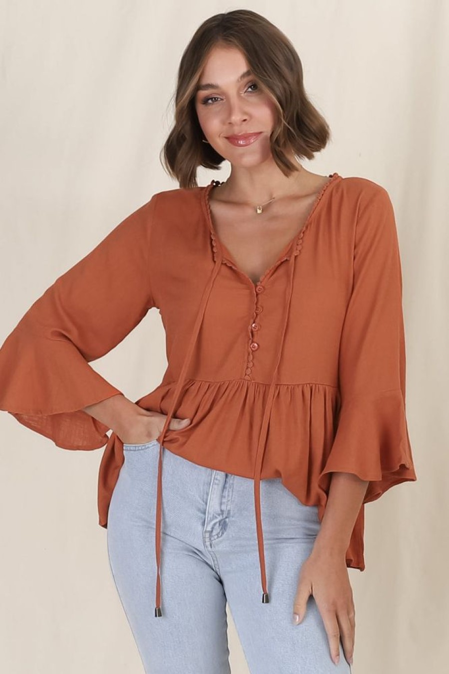 Tops Salty Crush | Sandy Top - Tan