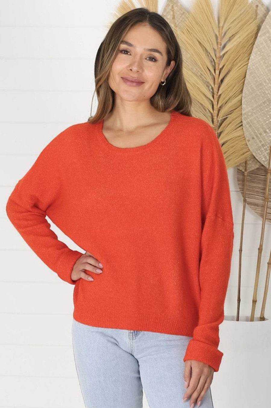 Tops Salty Crush | Joanne Knit Top - Orange