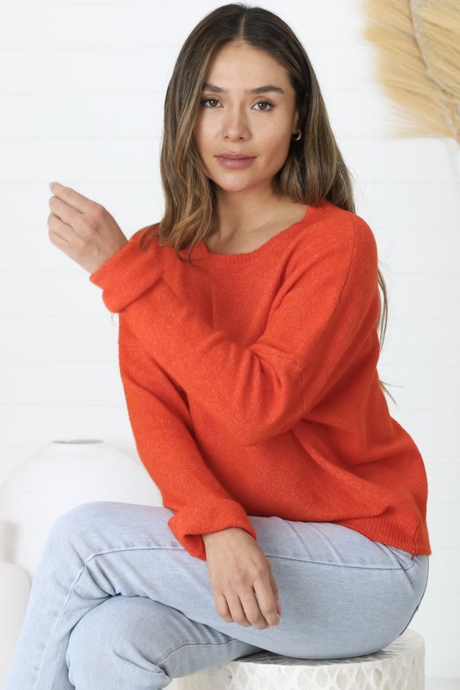 Tops Salty Crush | Joanne Knit Top - Orange