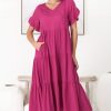 Dresses Salty Crush | Ame Midi Dress - Magenta