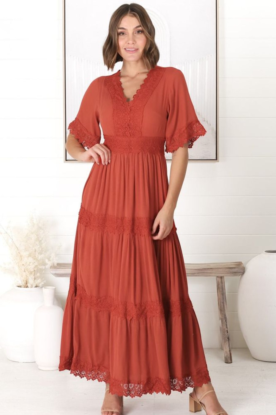 Dresses Salty Crush | Peony Maxi Dress - Paprika