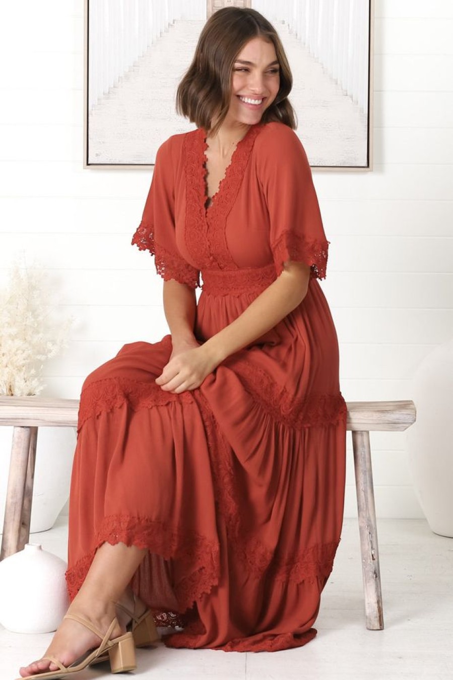 Dresses Salty Crush | Peony Maxi Dress - Paprika