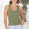 Tops Salty Crush | Lorena Ribbed Top - Army Green